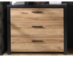 Komoda s 3 zásuvkami Dalate 101 cm, dub catania/čierna%