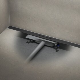 SET Sprchový žľab Kaldewei Flowline Zero 90 cm nerez čierna mat a odtoková súprava FlowDrain Regular 940000010676+687744800000 KALDEWEISET10