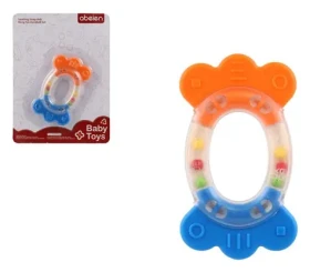 TEDDIES Hrkálka a hryzátko ovál / Hračka / plast-silikón / 11 cm / od 0 mesiacov