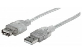 Manhattan Hi-Speed USB 2.0 kábel AA M/F / 4.5m / strieborný (340502-MA)