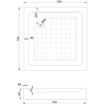 MEXEN/S - Rio sprchovací kút štvorec 70 x 70, dekor, čierny + vanička Rio vrátane výpuste 860-070-070-70-30-4510