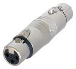 Neutrik XLR adaptér strieborná / XLR 3-kolíková zásuvka / XLR 3-kolíková zásuvka / poniklovaný (NA3FF)