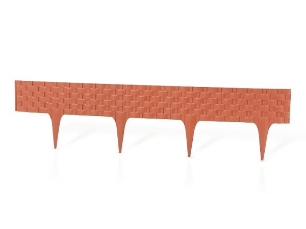 Palisádový obrubník – Rattan Palisade, terracotta 3,2 m (balenie 4 ks o dĺžke 0,8 m)