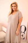 Dámske plus size šaty s krátkymi rukávmi a volánom z ľahkej viskózy fango UNI