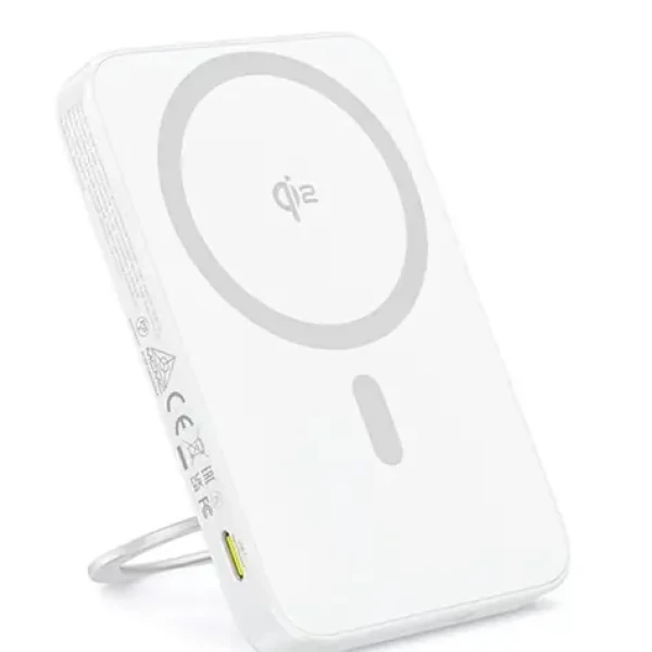 Baseus PicoGo Qi2 s otočným stojanom 5000mAh 20W biela / Powerbanka / USB-C / Qi2 / Magsafe (P10076800213-01)