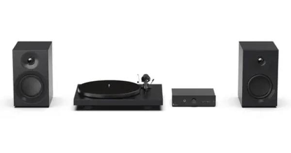 Pro-Ject Colourful Audio System E Satin Black / All-in-one Hi-Fi systém s gramofónom (9pcasesb)