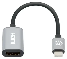 Manhattan USB-C na HDMI šedá / Adaptér / 4K 60Hz / HDCP 2.3 / hliníkové tělo (153973)