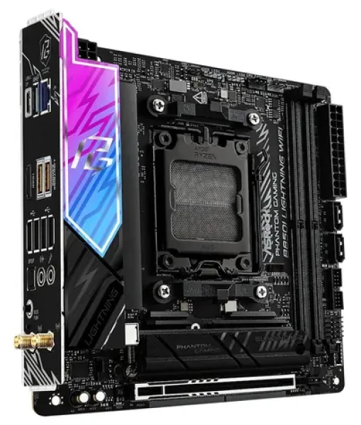 ASRock B850 Lightning WiFi / AMD B850 / DDR5 / SATA III / USB 3.2 / 2.5 GLAN / Wi-Fi 6 / sc. AM5 / Mini-ITX (90-MXBQR0-A0UAYZ)