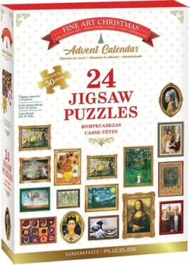 EUROGRAPHICS Puzzle Adventný kalendár: Fine Art Vianoce