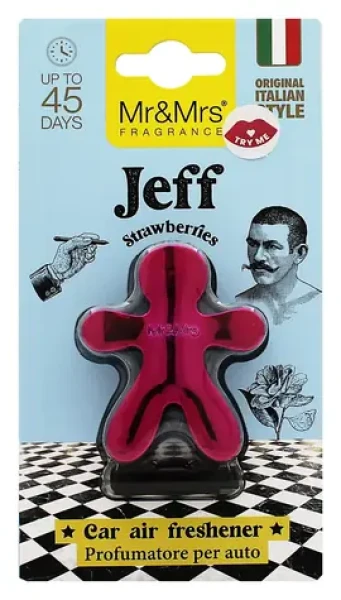 MrMrs Fragrance Jeff Chrome Strawberries fuchsiová / Osviežovač vzduchu do auta / Jahoda (8051277333478)