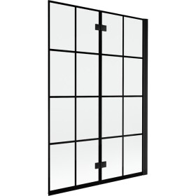 MEXEN - MIST vaňová zástena 120x150 cm 6mm 2-s, čierna, dekor, pravá 8A9-120-002-70-77-P