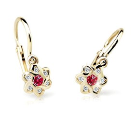 Cutie Jewellery Zlaté detské náušnice C2149-10-X-1 červená