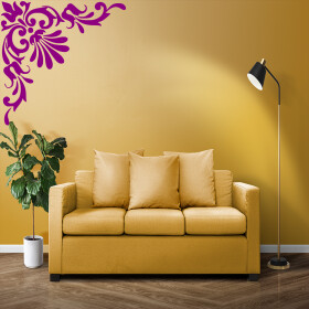 Veselá Stena Samolepka Ornament do rohu Farba: fialová, Veľkosť: 60 x 60 cm