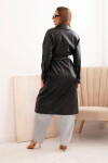 Dámsky kabát z ekokože 4467 Black - K-Fashion UNI černá
