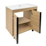 Kúpeľňová skrinka s matným bielym umývadlom Naturel Lucca 79x70x45 cm dub mat LUCCA80DU3AM LUCCA80DU3AM