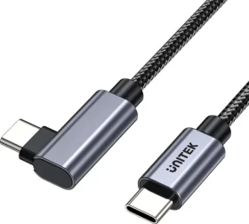 Unitek Kábel USB-C 90° / Kábel / USB-C (M) - USB-C (M) / 3 m / PD 100W (C14123BK-3M)