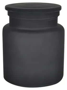 Spirella Yoko dóza na odličovacie tampóny tmavo šedá / sklo / 0,6 l