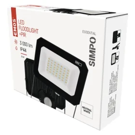 Emos SIMPO 30W / LED reflektor / PIR čidlo / neutrálna biela / IP44 / 3000 lm (1531233300)