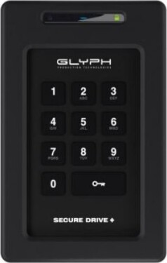 Glyph SecureDrive+ Keypad, 4TB Encrypted SSD Drive with Keypad, Bus-powered, USB 3.2 Gen1, USB-C & Thunderbolt compatible