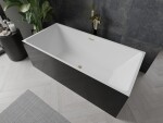 MEXEN/S - Nita voľne stojaca vaňa 170 x 80, biela/čierna, sifón a prepad zlatá kartáčovaná 52091708075-55