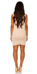 Sexy KouCla sheath dress with letherlook applic. BEIGE 14