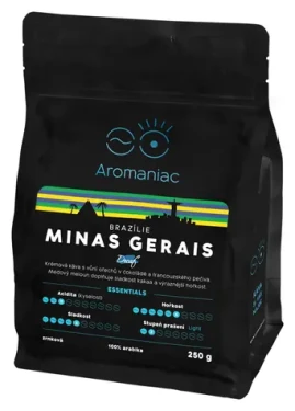 Brazília Minas Gerais 250 g / Zrnková káva / Bez kofeínu