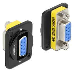 DeLock D-Typ modul DB9 - DB9 čierna / Redukcia / plochá / plast (86705)