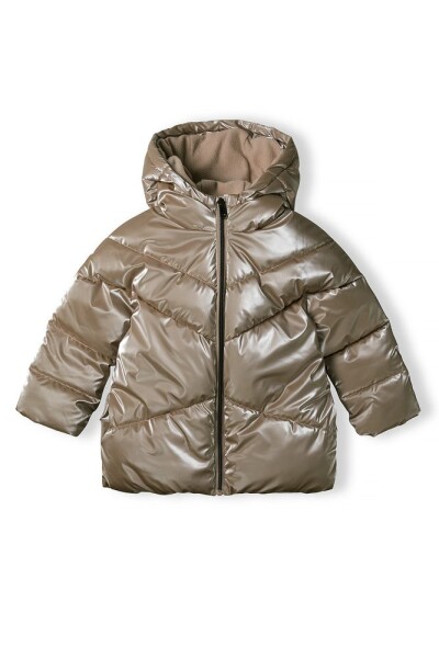 Dievčenský prešívaný kabát Puffa s kožušinovou podšívkou, Minoti, 16coat 20, hnedý - 158/164 | 13/14let