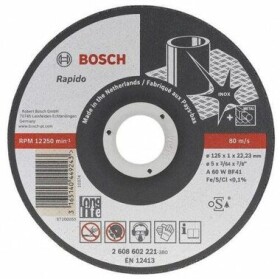 BOSCH 2608602221 / Rezací kotúč na nerezovú oceľ / Priemer 125 x 22.23 mm / Šírka rezu 1 mm (2608602221)