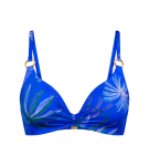 LETNÁ TROPIKA - Vystužený tvarujúci vrchný diel plaviek s výstrihom Triumph BLUE COMBINATION 44B