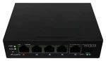 Lanberg Priemyselný PoE switch / 1x PoE BT / 3x PoE + AT / SFP / Fast Ethernet / DIN / Unmanaged (ILFE-4P-1GE-1S-90)