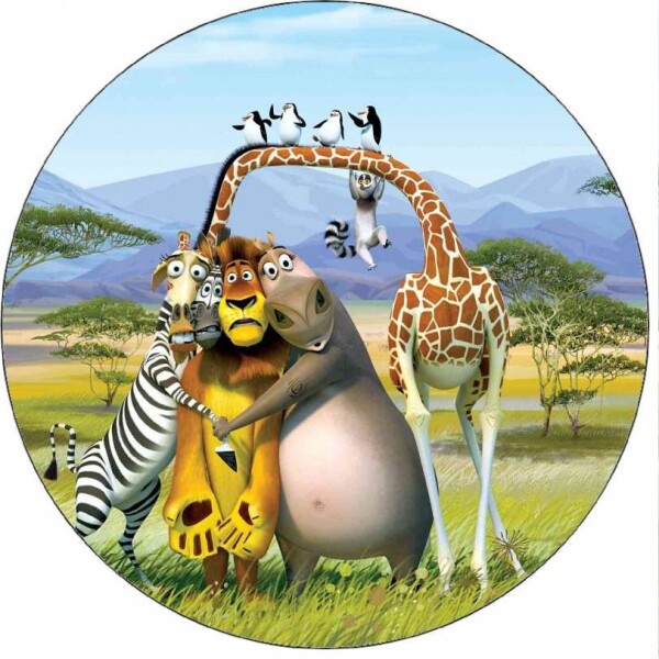 Jedlý papir Madagascar zvieratká v Afrike 19,5 cm - Pictu Hap - Pictu Hap