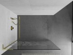 MEXEN/S - Kioto L Sprchová zástena WALK-IN 110 x 200, biely vzor, zlatá - 800-110-103-50-78 800-110-103-50-85
