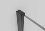 CERANO - Sprchová zástena Walk-in Onyx Round Ľ/P - 10 mm - okrúhla vzpera - čierna matná, transparentné sklo - 120x200 CER-DY101B-120-201