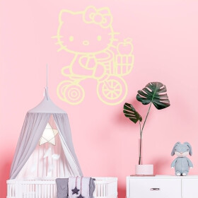 Veselá Stena Samolepka Mačička Hello Kitty Farba: béžová, Veľkosť: 100 x 83 cm
