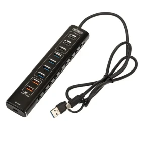 Nitro Concepts UH1 čierna / USB Hub / 2x USB-C 3.2 / 1x USB-A 10Gbit-s / 4X USB-A 5Gbit-s / 2x USB-A / 1x USB-C 20W (NC-SR-AC-006)