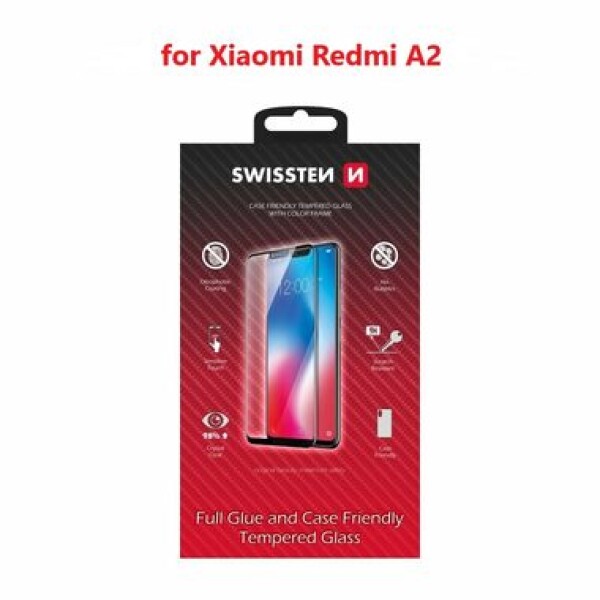 Swissten FULL GLUE COLOR FRAME CASE FRIENDLY ochranné sklo pre XIAOMI Redmi A2 čierna (54501844)