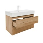 Kúpeľňová skrinka 2 zásuvková s umývadlom SAT B-Way 99x50x45 cm dub mat BWAY2100OAKU2BBI BWAY2100OAKU2BBI