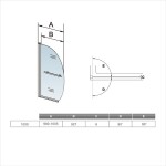 H K - Vaňová zástena S1 FLAG 100x150cm - jednodielna sklopná, číre sklo SE-S1FLAG100