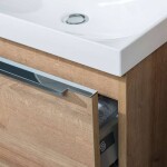 Mereo Mailo, kúpeľňová skrinka s umývadlom z liateho mramoru 101 cm, dub Riviera, chróm madlo CN522M