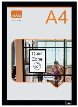 NOBO Magnetický rám na plagáty A4 čierna, 2 ks / Klaprám / Samolepiace / Obojstranný / 235x325 mm (1915697)