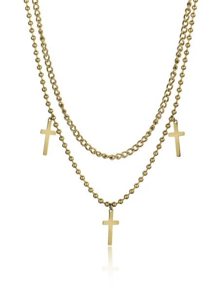 Marc Malone Dvojitý pozlátený náhrdelník Brooke Gold Necklace MCN23106G