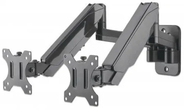 Manhattan nástenný držiak pre 2 monitory čierna / Držiak / 17-32" / VESA 75x75-100x100 / nosnosť 8 kg (461627)
