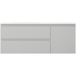 MEXEN/S - Rivel kúpeľňová skrinka 120 cm s umývadlom Vela ľavá, 2S, 1D, reliéf, šedá mat/biela mat 91A23-12047-3-BBFFF62-W23L01