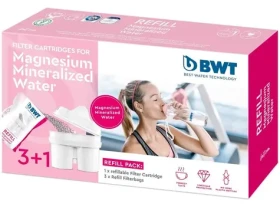 BWT Refill Filter Mg2+ 3+1 ks / Vodný filter / kompatibilný s Brita Maxtra, Laica Biflux, Dafi Unimax / kapacita 120 l (9022001901484)