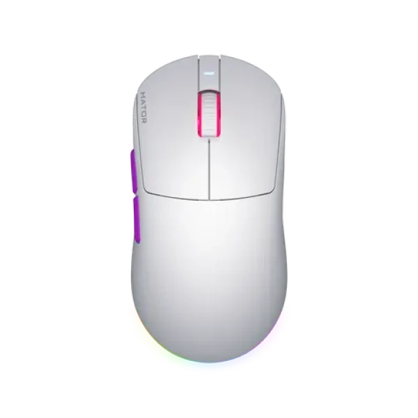 Hator HTM-771 Quasar 3 ULTRA 8K biela / herná bezdrôtová myš / optická / 30000 DPI / 6 tlačidiel / 2.4GHz / Bt / USB (HTM-771)