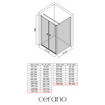 CERANO - Sprchovací kút Antelo L - Ľ/P - 6 mm - čierna matná, transparentné sklo - 116x100 - otočný CER-666313