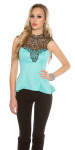 Elegant top with peplum and lace Einheitsgroesse