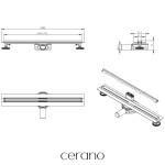 CERANO - Sprchový odtokový žľab Slim, sifón otočný 360 ° - nerez - DN40 - 124 CER-414899