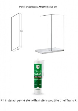 BESCO - Pevná stena AVEO a AVEO DUE - Pevná stena - 50 cm BCAVEO50